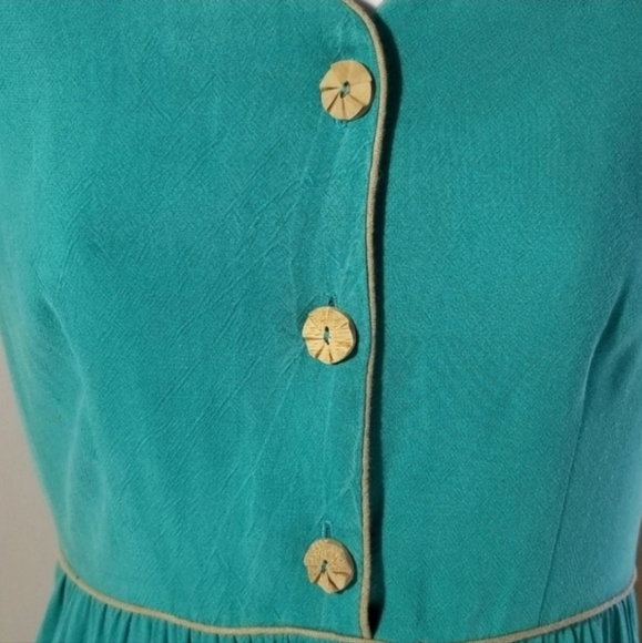 Carole Little Dress Short Sleeve Midi Shirtwaist Green Size 4 - Picture 3 of 8